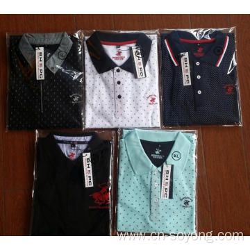 Men's T/C Dot Printed Short Sleeve Pique Polo Shirts